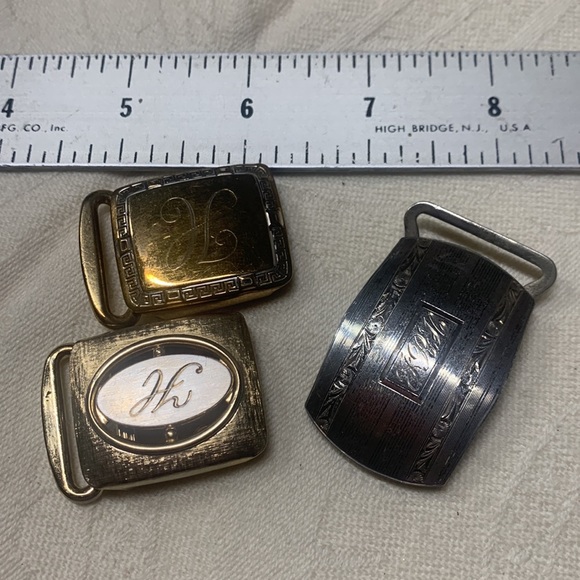 Hickok and Wadsworth silver belt buckles